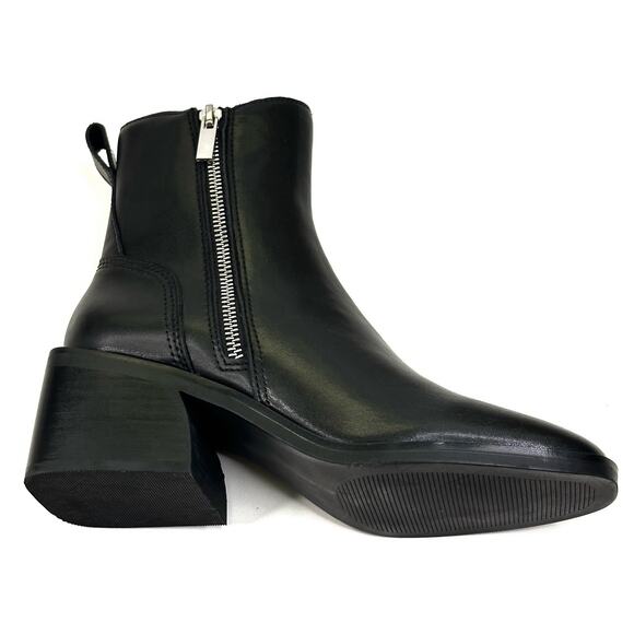 Steve Madden Ruthy Black Leather Ankle Boots Side Zip Womens Size 7.5M New $119 - Picture 8 of 12